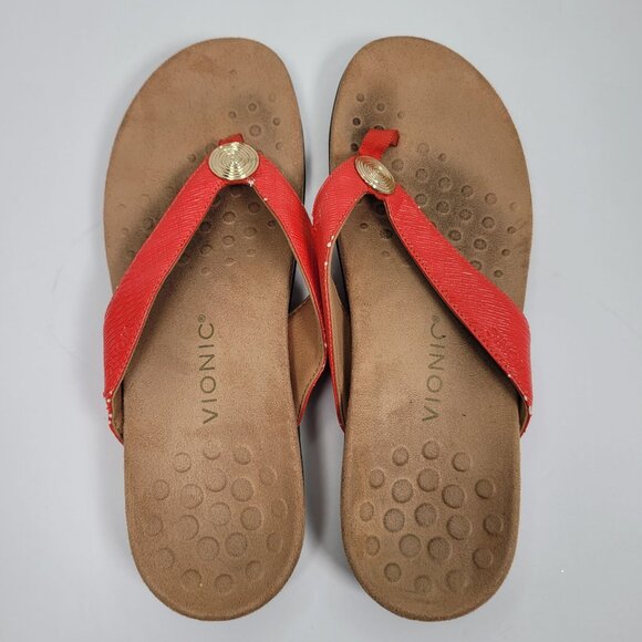 Vionic Hilda Woven Women's Red Thong Sandals US Size 11 - Picture 5 of 11